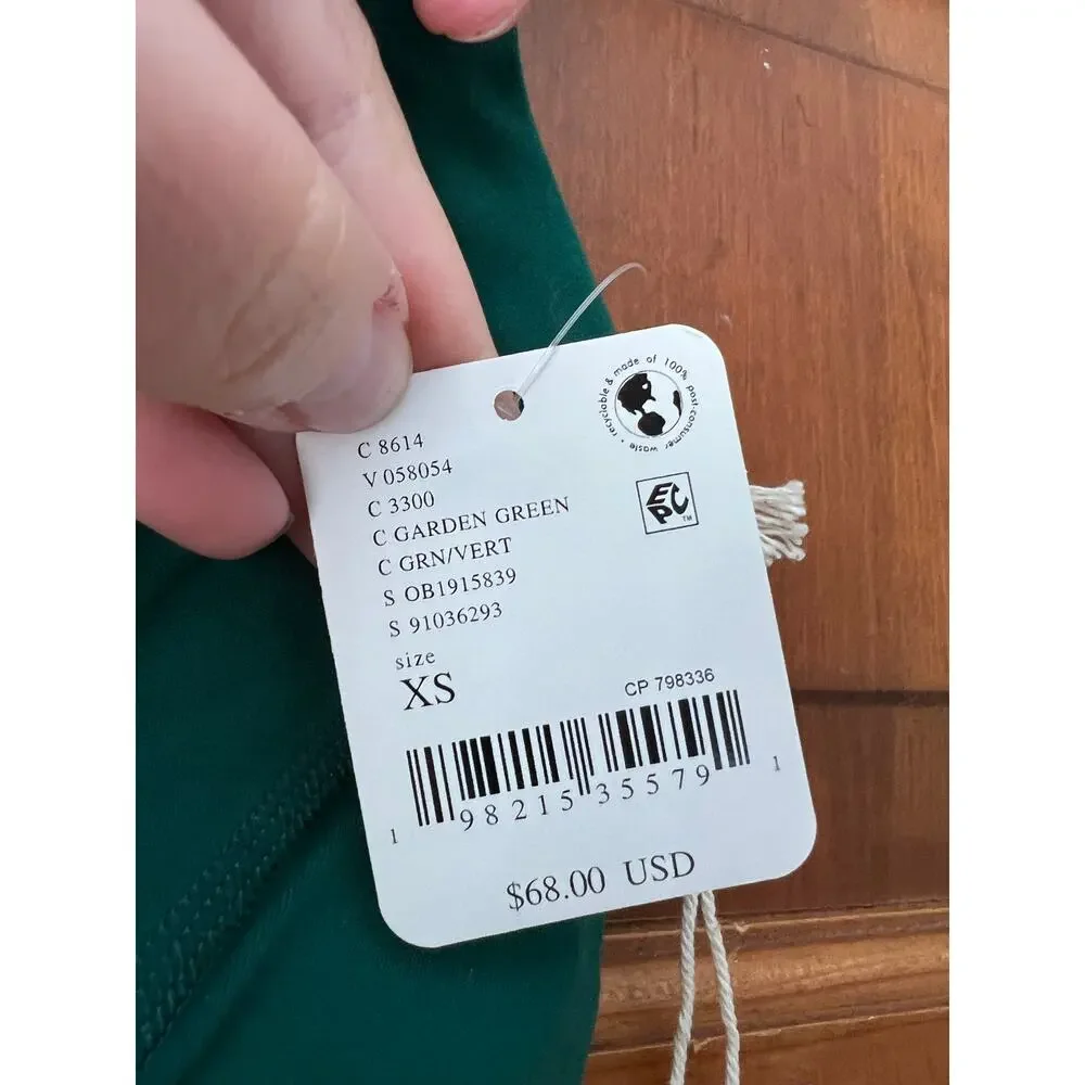 NWT Free People Movement x Hatch Never Better Square Neck Bra Garden Green Sz XS